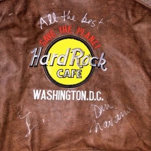 HARD ROCK CAFE Lowen Navarro Leather Jacket Signed